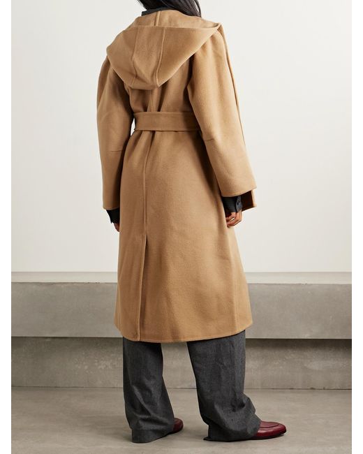 Sea Natural Astra Scarf-Detailed Hooded Wool-Felt Coat