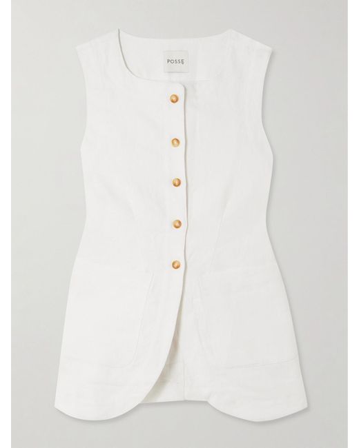Posse White Emma Weste Aus Leinen