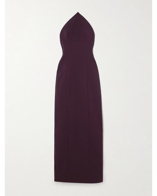 Solace London Purple Senna Trägerloses Maxikleid Aus Crêpe