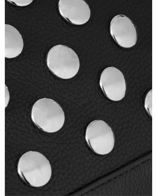 Khaite Black Elena Studded Textured-Leather Shoulder Bag