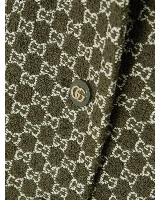 Gucci Green Jacke Aus Bouclé Aus Einer Baumwollmischung Mit Jacquard-Muster