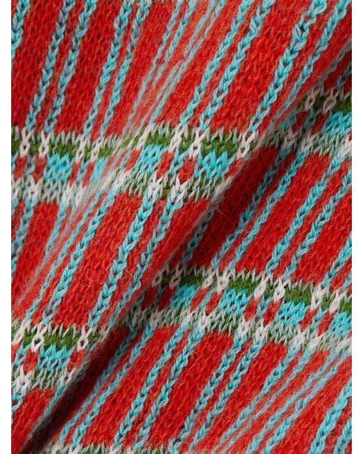 Etro Red Pullover Aus Jacquard-Strick Aus Einer Wollmischung