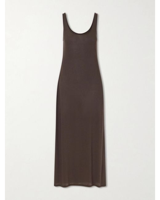 Leset Brown Milo Cotton-Jersey Maxi Dress