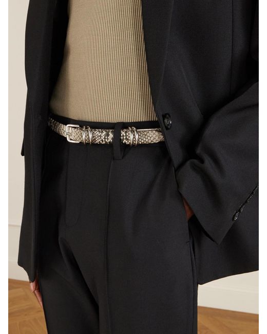 DEHANCHE Natural Constance Snake-Effect Leather Belt
