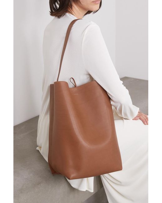 The Row - Small N/S Park Tote in Leather - Cognac - One Size