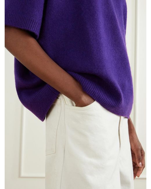Staud Purple Sorrento Cashmere Sweater