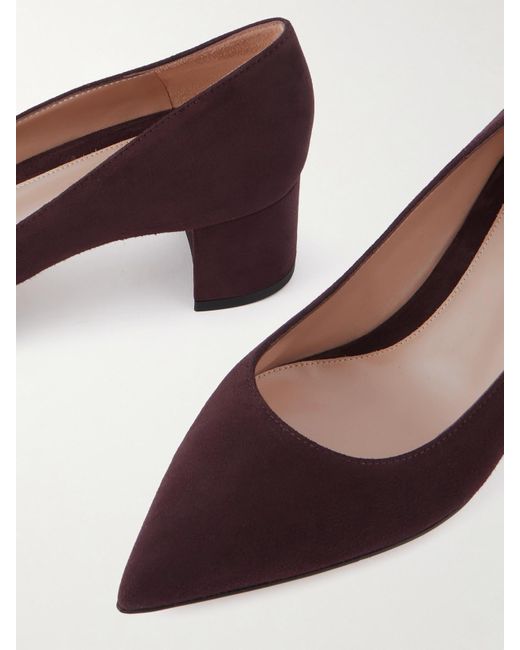 Gianvito Rossi Brown Piper 45 Suede Pumps