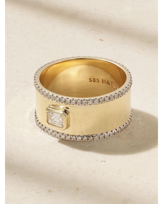 Mateo Natural Edge Cigar 14-Karat Diamond Ring