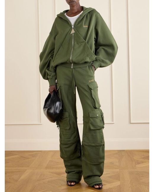 The Attico Green Cotton Tapered Cargo Pants