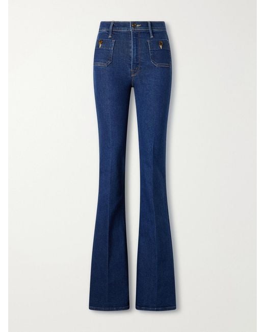 Mother Blue The Patch Pocket Doozy Flared Jeans
