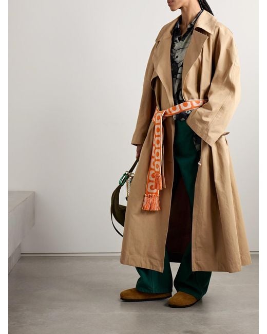 The Elder Statesman Natural Silvano Belted Cotton-Twill Trench Coat