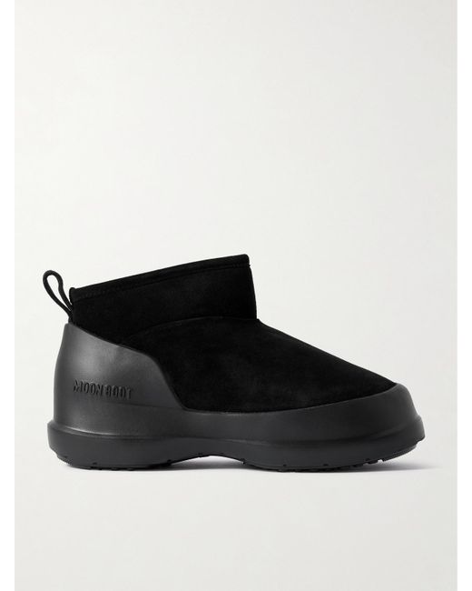 Moon Boot Black Luna Low Suede Boots