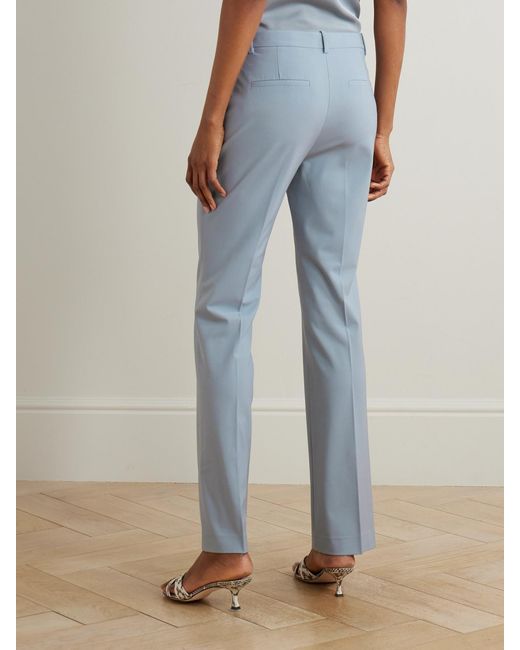 Theory Blue Wool-Blend Straight-Leg Pants