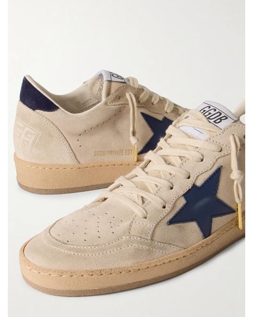 Golden Goose Deluxe Brand Natural Ball Star Sneakers Aus Veloursleder Mit Lederbesätzen