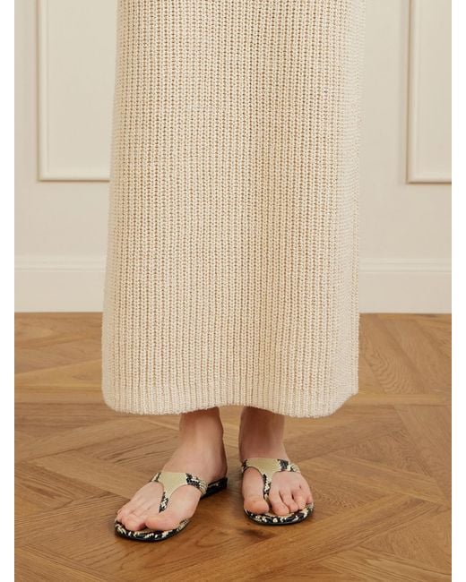 Khaite White Archer Snake-Effect Leather Sandals