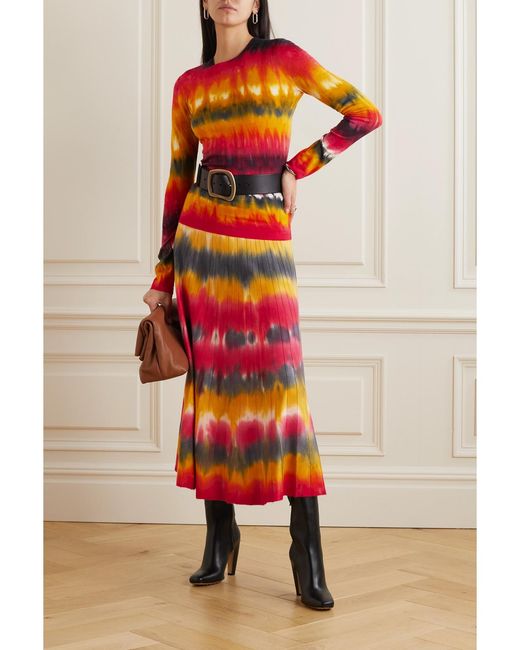 Gabriela Hearst Red Miller Tie-Dyed Cashmere Sweater