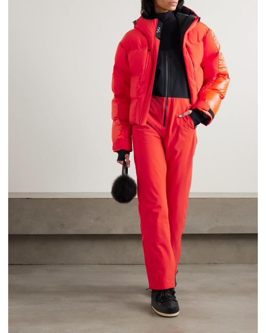 Aztech Mountain Red Super Nuke Skijacke Mit Daunenfüllung, Steppmuster Und Kapuze