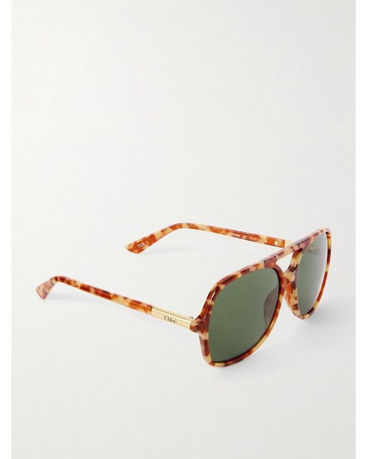 Chloé Green Judy Aviator-Style Acetate And-Tone Sunglasses
