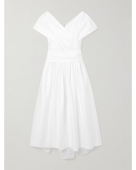 Adam Lippes White Wrap-Effect Cotton-Poplin Midi Dress