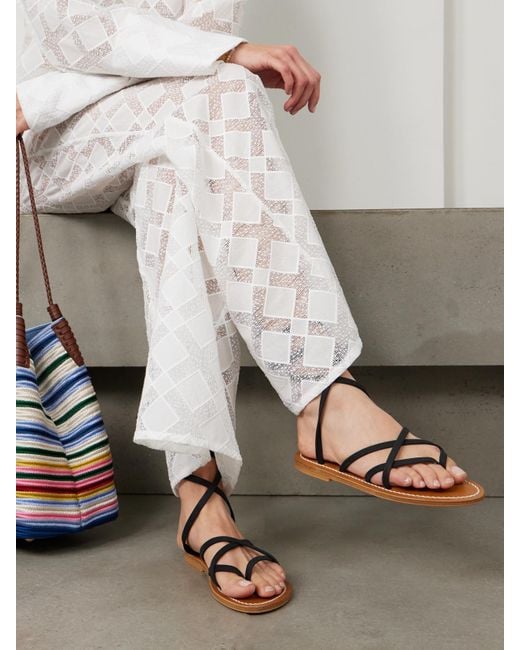 K. Jacques Black Zenobie Leather Sandals