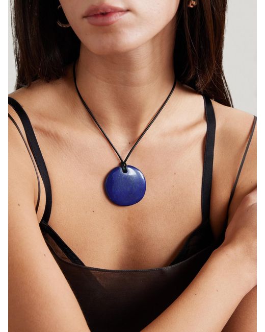 Sophie Buhai Blue Full Moon, Cord And Lapis Lazuli Necklace