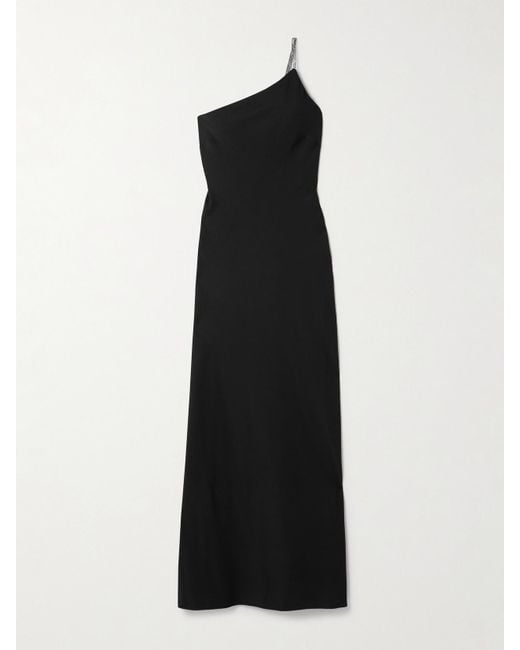 Staud Black Elodie Schulterfreie Robe Aus Crêpe Mit Kristallen