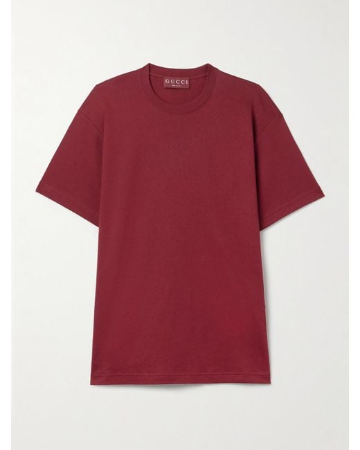 Gucci Red T-Shirt Aus Baumwolljersey Mit Logo, Grösse