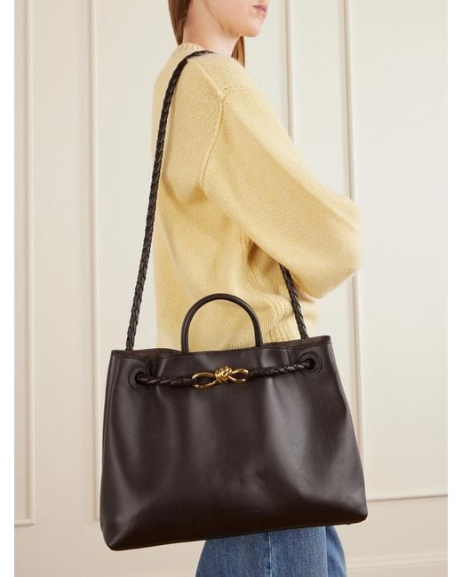 Bottega Veneta Gray Andiamo Medium Leather Tote