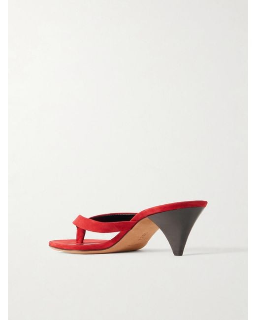 Jude Red Rooty Suede Sandals