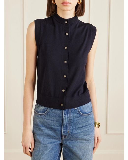 Allude Blue Wool Vest
