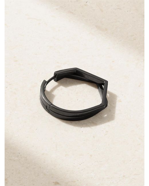 Repossi Natural Antifer Medium 18-Karat Blackened Diamond Single Hoop Earring