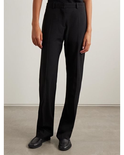 Pantalon Droit En Serge De Laine Hiram The Row en coloris Black