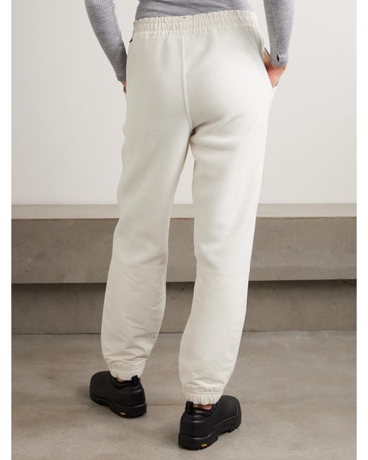 Moncler White Shell-Paneled Fleece Tapered Sweatpants