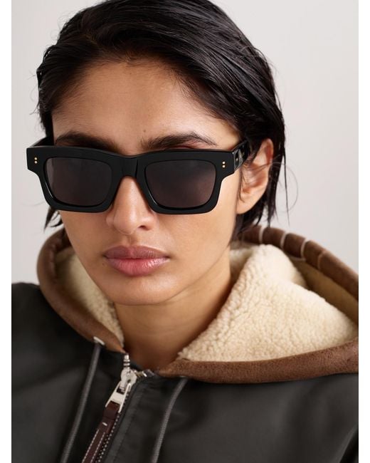 J.W. Anderson Black Rectangular-Frame Acetate Sunglasses