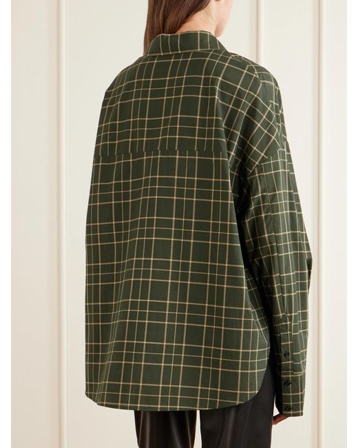 Totême  Green Checked Cotton Shirt