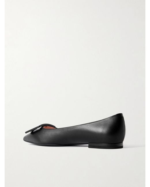Roger Vivier Black Gommettine Buckled Leather Ballet Flats