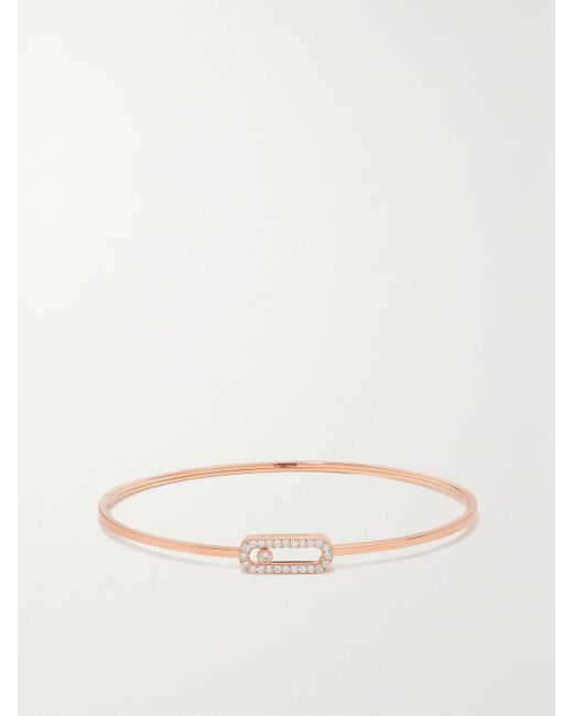 Bracelet En Or Rose 18 Carats (750/1000) Et Diamants Move Uno Messika en coloris Natural