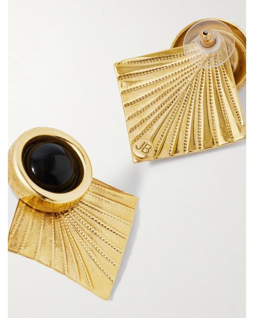 Jennifer Behr Metallic Noreen-Tone Onyx Earrings