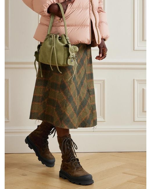 Moncler Brown Vera Suede Combat Boots