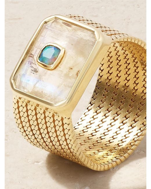 Pascale Monvoisin Natural Anton N°2 9-Karat, Moonstone And Opal Ring