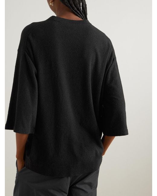Tibi Black Sable Cotton-Blend Jersey T-Shirt