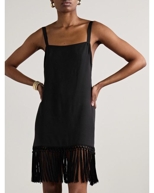 Mini-Robe En Crêpe À Franges Palermo ‎Taller Marmo en coloris Black