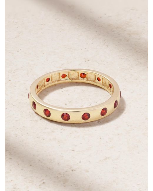 STONE AND STRAND Natural Fauvist Form 10-Karat Garnet Ring