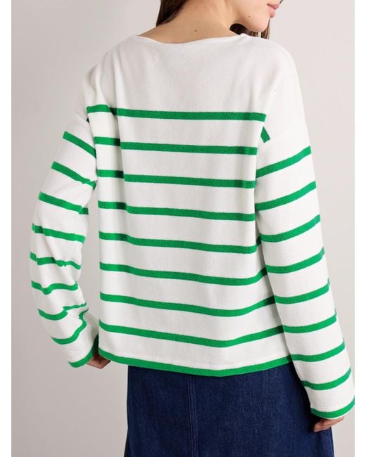 La Ligne Green Breton Oberteil Aus Gestreiftem Frottee Aus Einer Baumwollmischung