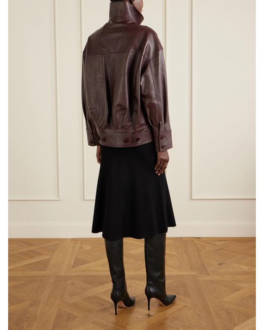 Galvan Brown Paneled Leather Jacket