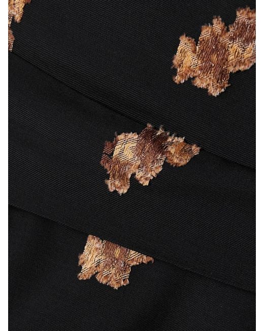 LIBEROWE Black Victoria Gathered Fil Coupé Wool-Blend Twill Midi Dress