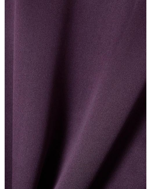 Carine Gilson Purple Belted Lace-Trimmed Silk-Satin Robe