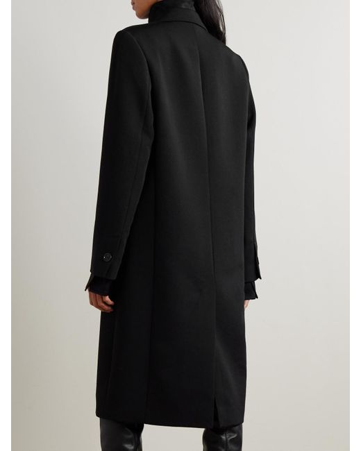 Totême  Black Garderob Grain De Poudre Wool-Blend Coat
