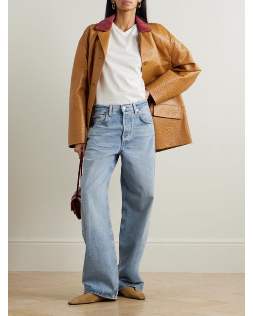 Citizens of Humanity Blue Ayla Baggy High-Rise Wide-Leg Jeans
