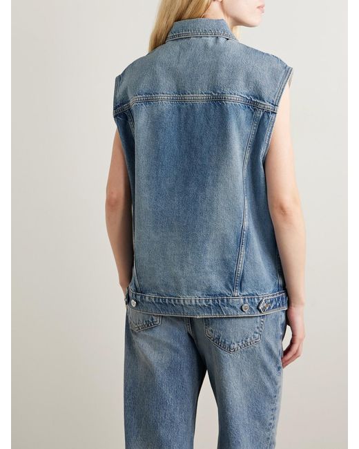 Anine Bing Blue Rory Denim Vest